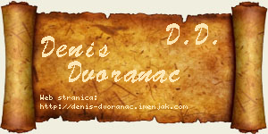 Denis Dvoranac vizit kartica